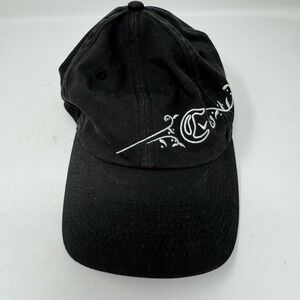 Callaway Hat Cap Strap Back Black Golf Baseball Embroidered Logo Scroll Mens